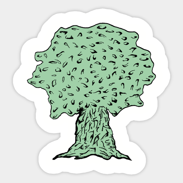 Green tree Tree Sticker TeePublic